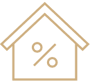 home shape with percent symbol inside